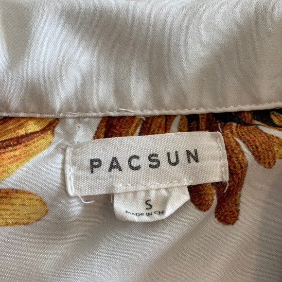 PacSun Womens Small Button Down‎ Shirt Sunflower Print Butterfly Fall Nature - Picture 4 of 6